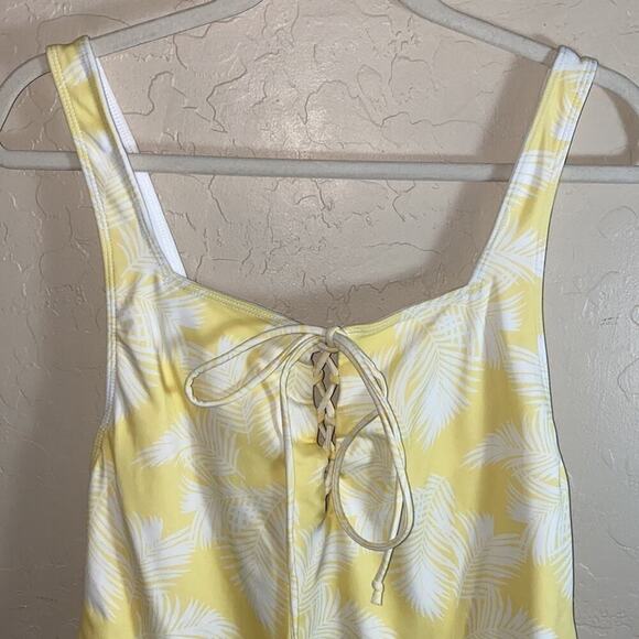 Pacsun LA Hearts yellow palm print lace up one piece - Picture 3 of 8